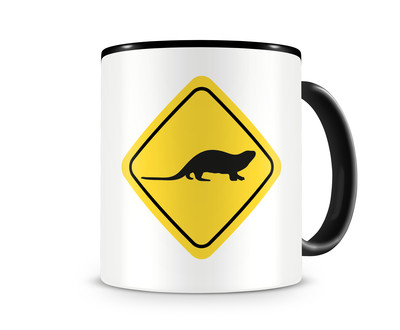 Tasse mit dem Motiv Otter Warnschild