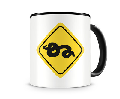 Tasse mit dem Motiv Python Warnschild