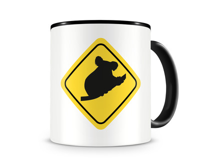 Tasse mit dem Motiv Koala Warnschild