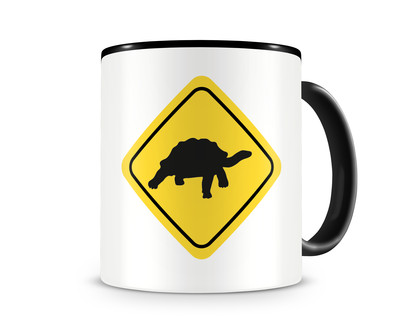 Tasse mit dem Motiv Landschildkröten Warnschild