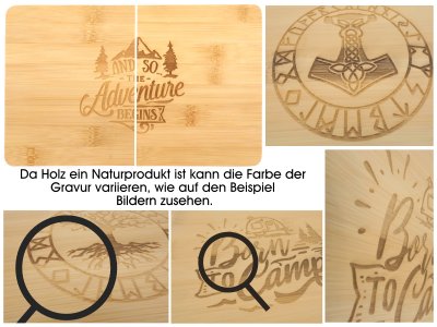 Frhstcksbrettchen mit Herz mit Tibet Terrier Kopf Gravur - Ansicht 5